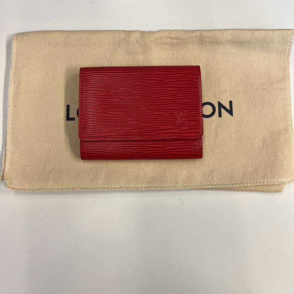 Louis Vuitton wallet/business card holder. Red Epi leather. 100% Authentic.